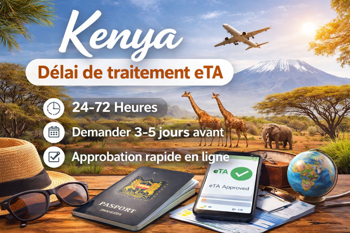 Délai d’obtention eTA Kenya 24 à 72 heures demande en ligne