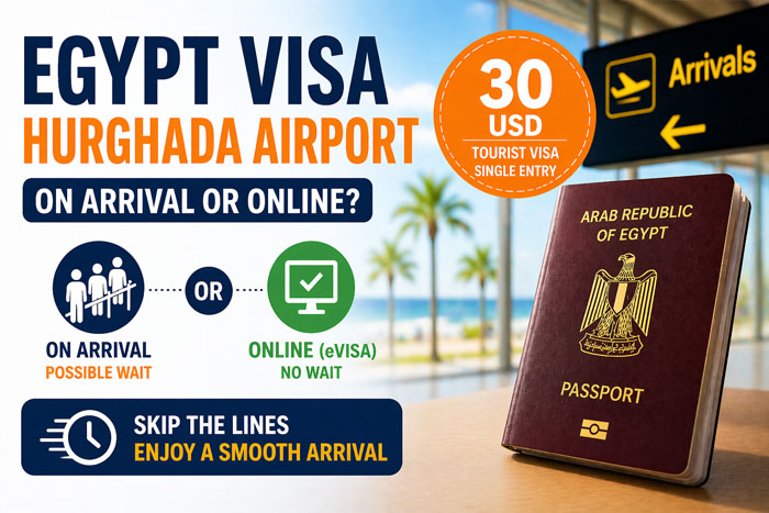 Egypt visa at Hurghada airport: visa on arrival or online eVisa
