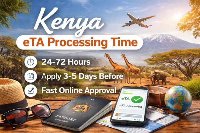 Kenya eTA processing time 24 to 72 hours online application