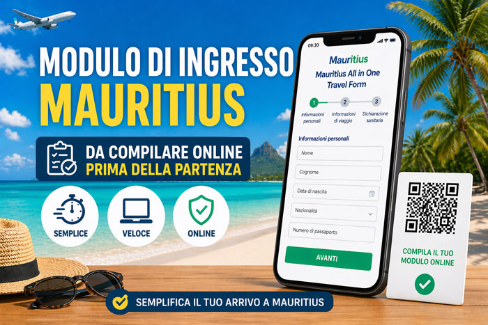 Modulo di ingresso Mauritius online prima della partenza