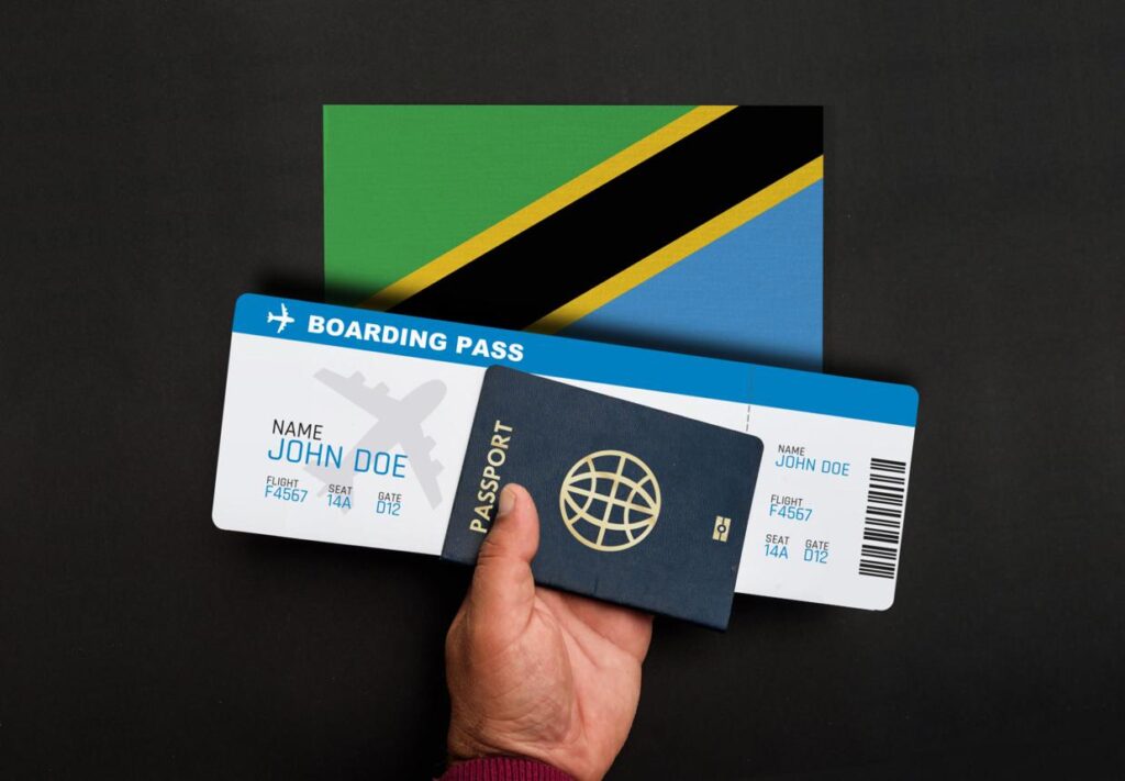 Zanzibar visa: passport and boarding pass for Tanzania