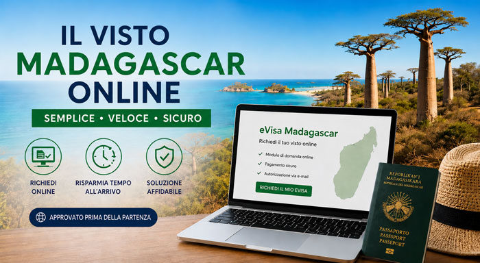 Richiesta del visto Madagascar online (visto elettronico) con un risparmio di tempo all'arrivo