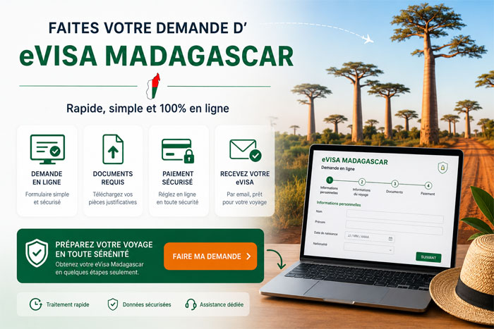 Demande d’eVisa Madagascar en ligne – formulaire simple, paiement sécurisé et obtention rapide