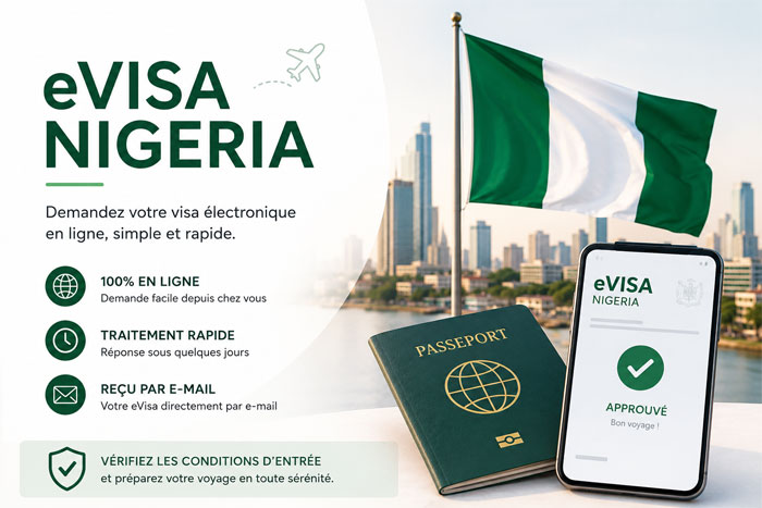 Illustration of the Nigeria eVisa online application process